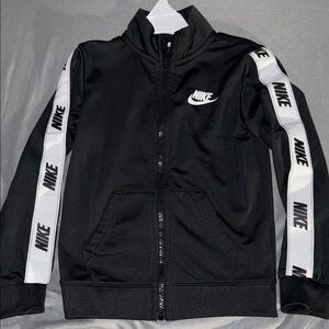 Nike Black Jacket with White Logo Stripes